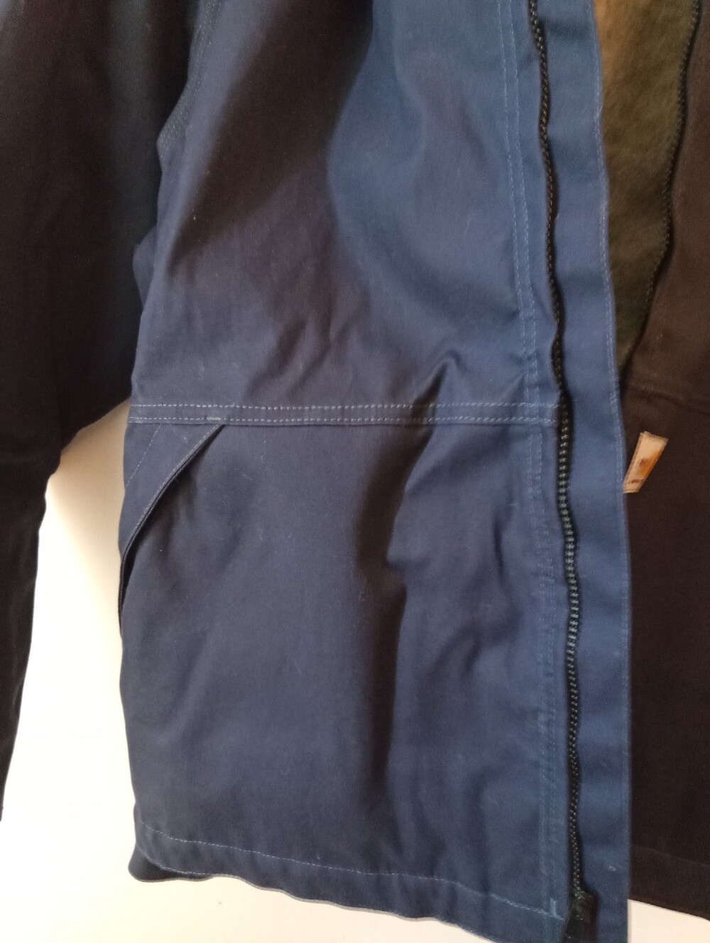 Carhartt Navy Blue Jacket with Gray Sherpa Lining Flame Resistant Full Swing XXL - Picture 2 of 16